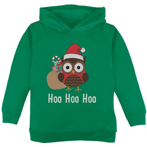 Christmas Hoo Hoo Hoo Owl Green Toddler Hoodie