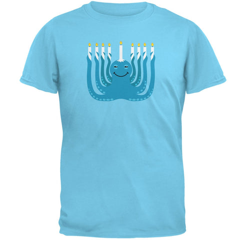 Hanukkah Menorah-ctopus Funny Octopus Sky Adult T-Shirt
