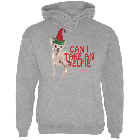 Christmas Puppy Selfie Sport Grey Adult Hoodie