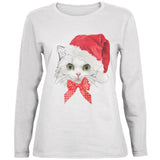 Christmas Cat Womens Long Sleeve T-Shirt