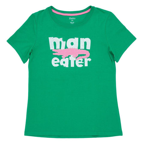 Man Eater Alligator Womens Pajama T-Shirt
