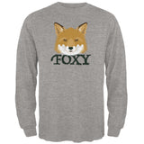 Foxy Heather Grey Adult Long Sleeve T-Shirt