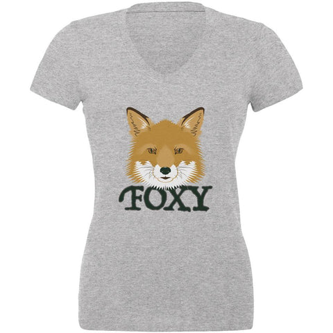 Foxy Heather Juniors V-Neck T-Shirt