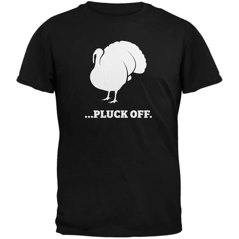 Funny Turkey Pluck Off Black Adult T-Shirt