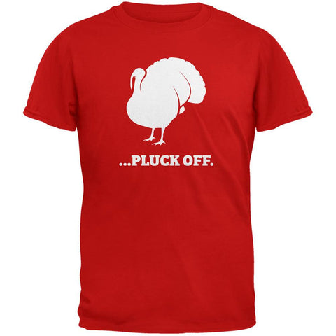 Funny Turkey Pluck Off Red Adult T-Shirt
