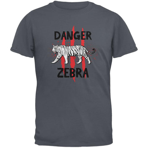 Danger Zebra White Siberian Tiger Charcoal Youth T-Shirt