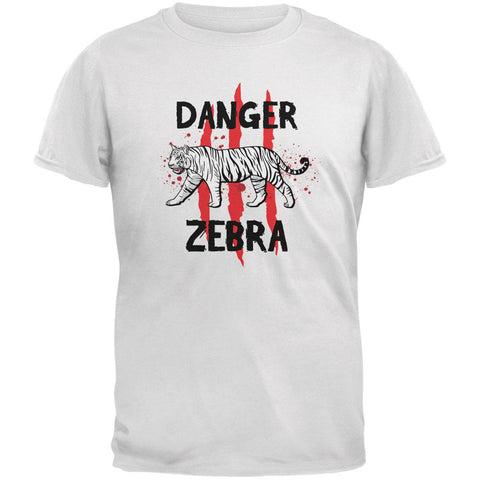 Danger Zebra White Siberian Tiger White Youth T-Shirt