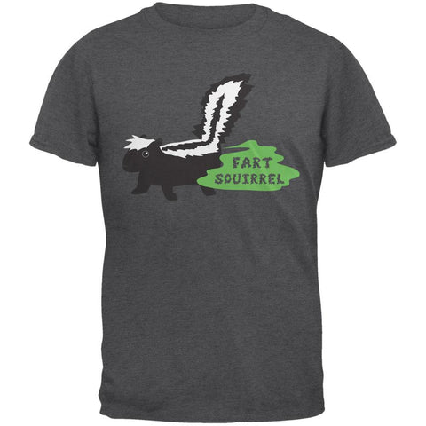Fart Squirrel Skunk Dark Heather Adult T-Shirt