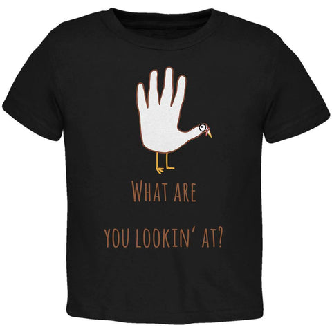 Thanksgiving Turkey What Are You Looking At?  Black Toddler T-Shirt