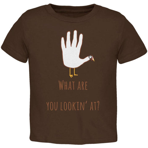 Thanksgiving Turkey What Are You Looking At?  Brown Toddler T-Shirt