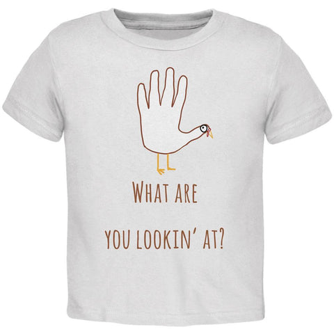 Thanksgiving Turkey What Are You Looking At?  White Toddler T-Shirt