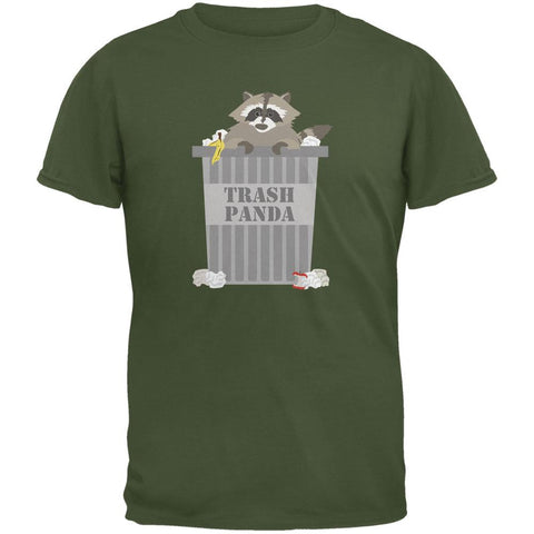 Trash Panda Raccoon Military Green Adult T-Shirt