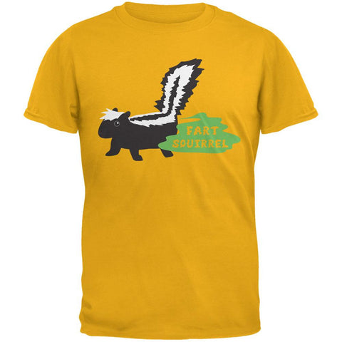 Fart Squirrel Skunk Gold Adult T-Shirt