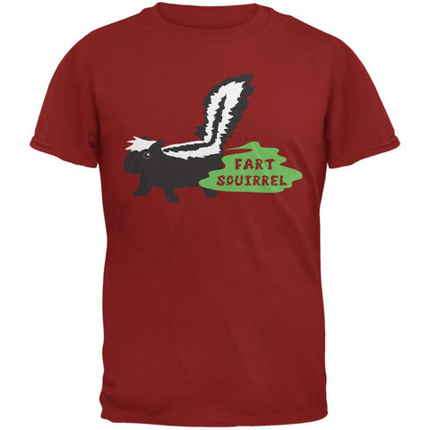 Fart Squirrel Skunk Cardinal Red Adult T-Shirt