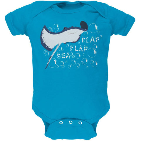 Sea Flap Flap Stingray Turquoise Soft Baby One Piece