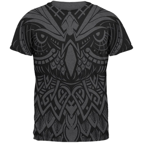 Trippy Owl Outline All Over Dark Heather Adult T-Shirt