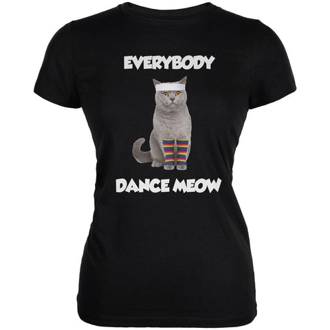 Everybody Dance Meow Black Juniors Soft T-Shirt