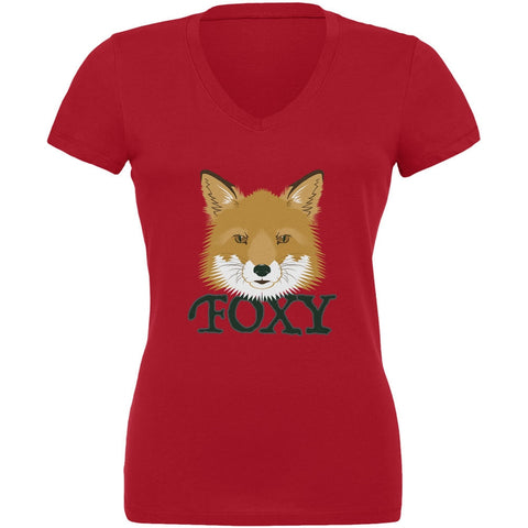 Foxy Red Juniors V-Neck T-Shirt