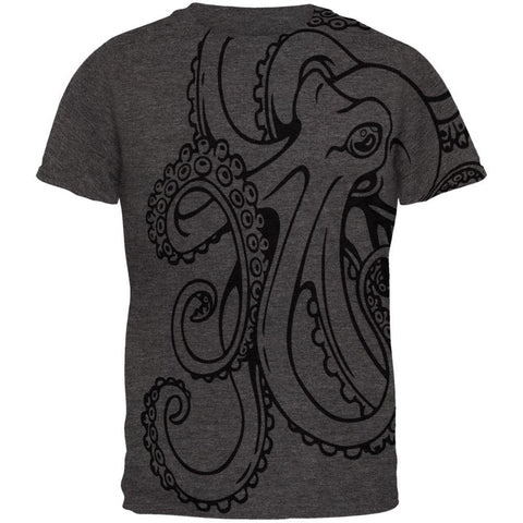 Octopus Outline All Over Dark Heather Adult T-Shirt