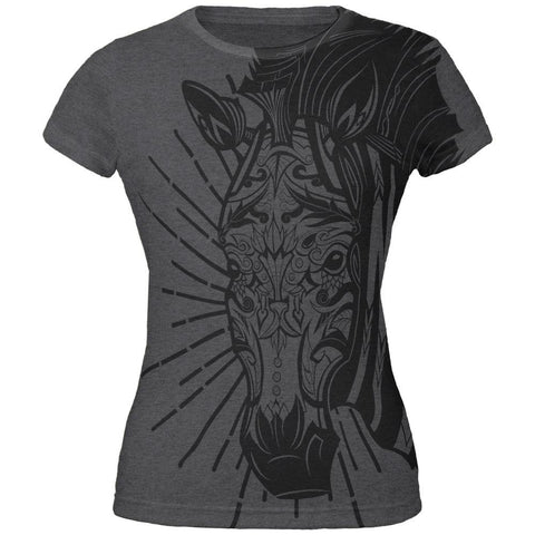 Tribal Zebra All Over Dark Heather Juniors Soft T-Shirt