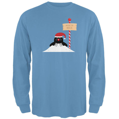 Christmas The North Mole Pole Carolina Blue Adult Long Sleeve T-Shirt