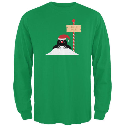 Christmas The North Mole Pole Irish Green Adult Long Sleeve T-Shirt