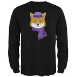 Winter Fox Black Adult Long Sleeve T-Shirt