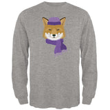 Winter Fox Black Adult Long Sleeve T-Shirt