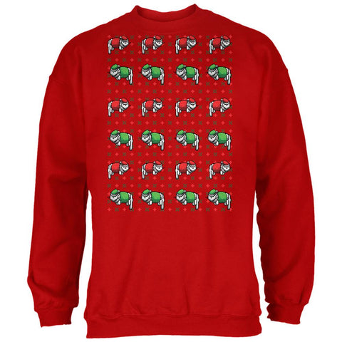 Meowwy Christmas Ugly XMas Sweater Red Adult Sweatshirt