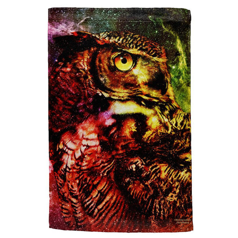 Galaxy Zen Wisdom Owl All Over Hand Towel