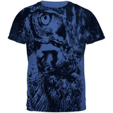 Zen Wisdom Owl Ghost All Over Heather Royal Adult T-Shirt