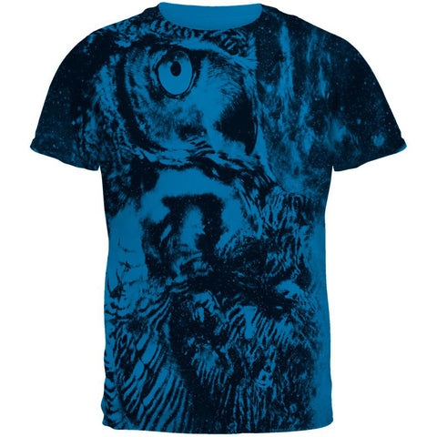 Zen Wisdom Owl Ghost All Over Sapphire Adult T-Shirt