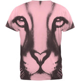 Mountain Lion Cougar Ghost Face Pink Adult T-Shirt