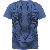 Tribal Tiger Ghost Heather Royal Adult T-Shirt