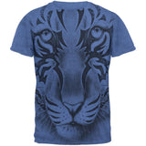 Tribal Tiger Ghost Heather Blue-Navy Men's Ringer T-Shirt