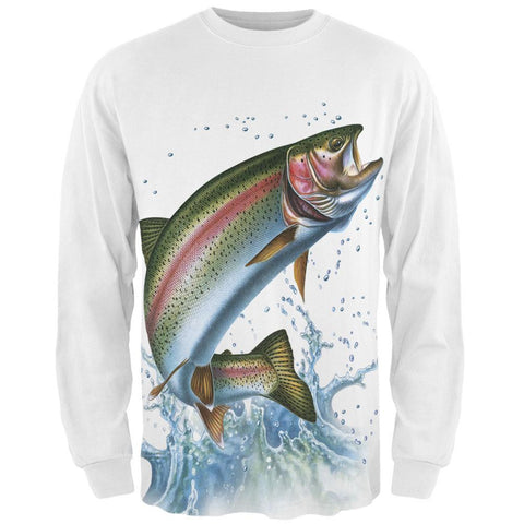 Rainbow Trout Splash All Over Adult Long Sleeve T-Shirt