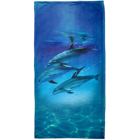 Three Dolphins All Over Beach Towel