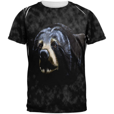 Black Bear Face All Over Adult T-Shirt