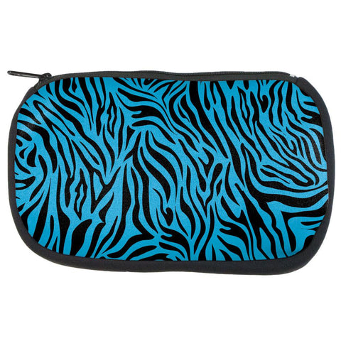 Zebra Print Blue Makeup Bag