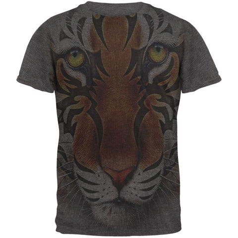 Tribal Tiger All Over Dark Heather Adult T-Shirt