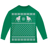 Pug Ugly Christmas Sweater Forest Youth Long Sleeve T-Shirt