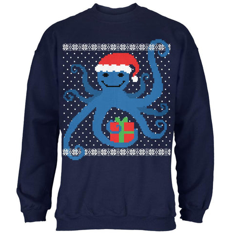 Ugly Christmas Sweater Octopus Navy Adult Sweatshirt