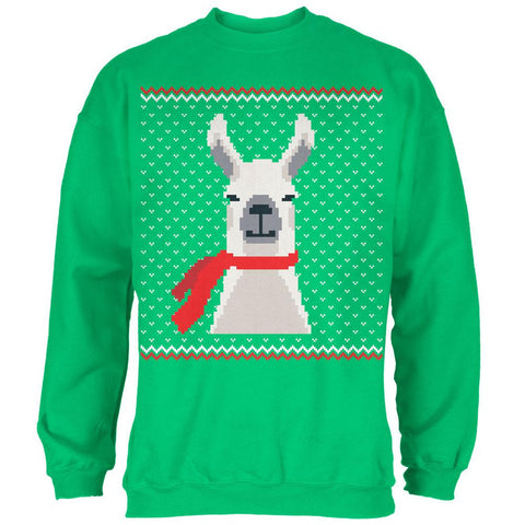Ugly Christmas Sweater Big Llama Irish Green Adult Sweatshirt