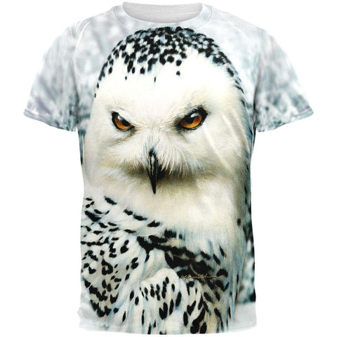 Snowy Owl of Winter All Over Adult T-Shirt