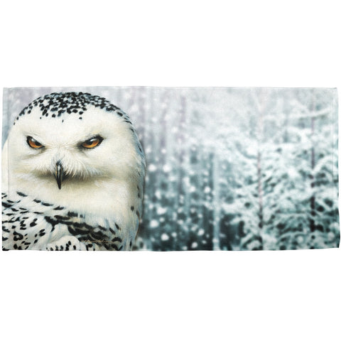 Snowy Owl of Winter All Over Bath Towel