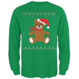 Ugly Christmas Sweater Big Teddy Bear Red Adult Long Sleeve T-Shirt