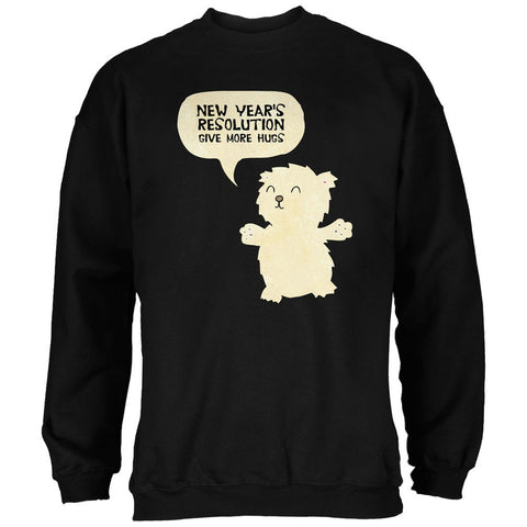 New Year's Give More Hugs Black Adult Sweatshirt