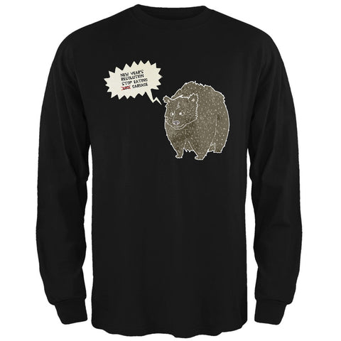 New Year's Stop Eating Garbage Black Adult Long Sleeve T-Shirt