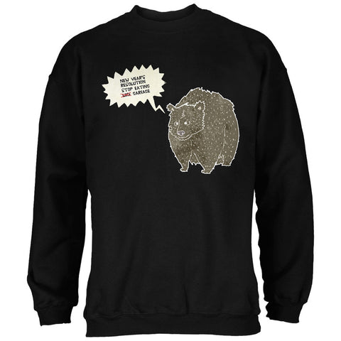 New Year's Stop Eating Garbage Black Adult Sweatshirt