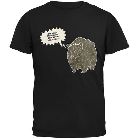 New Year's Stop Eating Garbage Black Adult T-Shirt